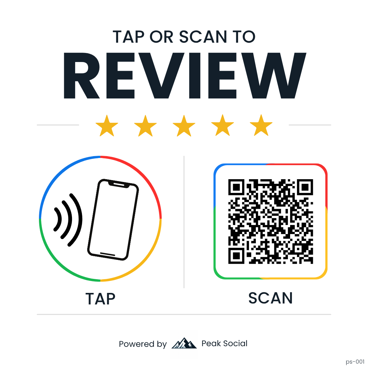Example NFC and QR review card